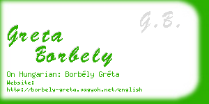 greta borbely business card